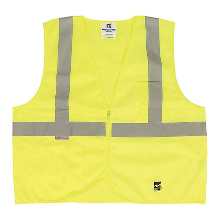 Open Road Safety Vest, Zipper, Green, L/XL, PK25 U6109G-L/XL