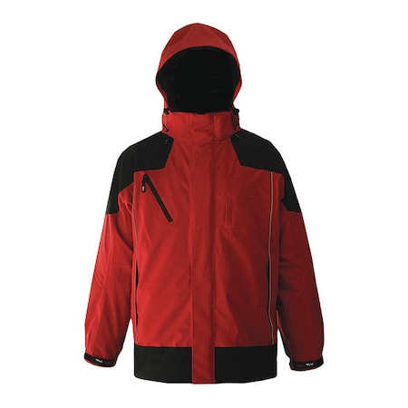 Viking Jacket, Polyester/PU, hook-and-loop, zipper, Red/Black, 2XL EV400BR-XXL