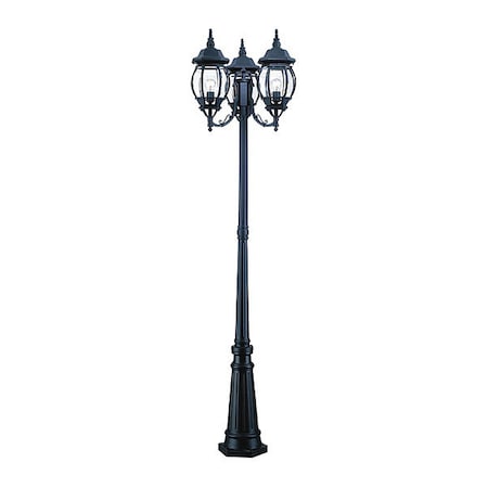Acclaim Lighting Post Light, 3-Head, Matte Black 5179BK