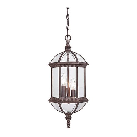 Acclaim Lighting Hanging Light, Burled Walnut, 3-Light, Height: 22-1/4" 5274BW