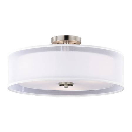 Vaxcel Nuage 18in Semi-Flush Ceiling Nickel C0114