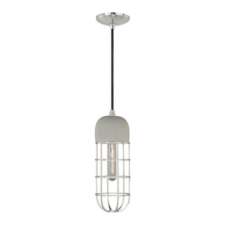 Vaxcel Concrete 5in Mini Pendant Satin Nickel P0074