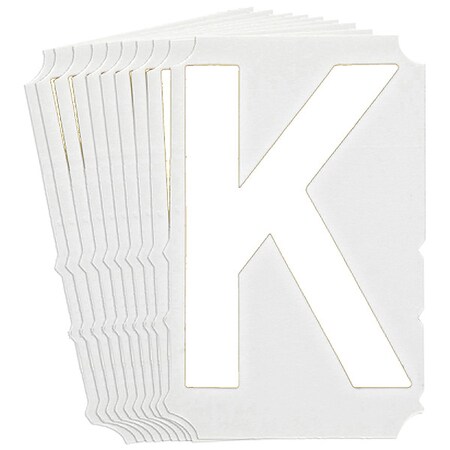 Brady LetterLabel, Polyester, 6inH, 4-1/2inW, PK10 5210P-K