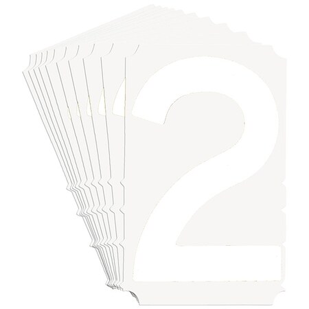 Brady NumberLabel, Polyester, 6inH, 4-3/8inW, PK10 5210P-2