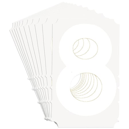 Brady NumberLabel, Polyester, 6inH, 4-3/8inW, PK10 5210P-8