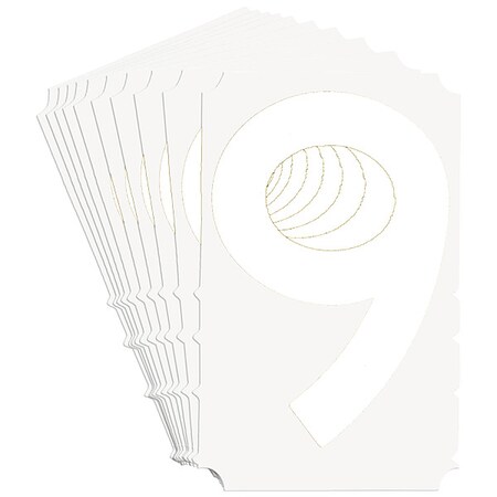 Brady NumberLabel, Polyester, 6inH, 4-3/8inW, PK10 5210P-9