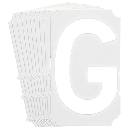 Brady LetterLabel, Polyester, 6inH, 4-3/8inW, PK10 5210P-G