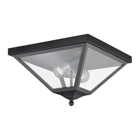 Vaxcel Nottingham 13in Flush Mount Black T0084