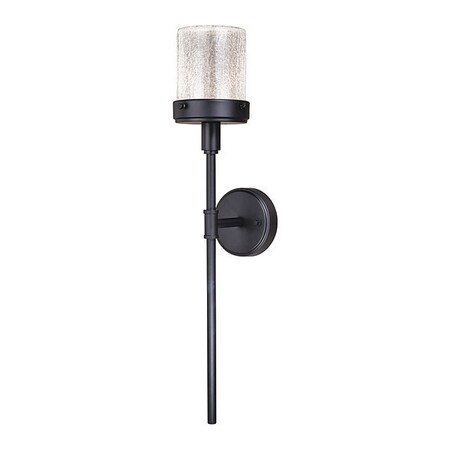 VAXCEL Levanto 1-Light Outdoor Wall Sconce in Transitional and Cylinder Style 26 Inches Tall and 5 Inches Wide-Carbon Bronze Fi