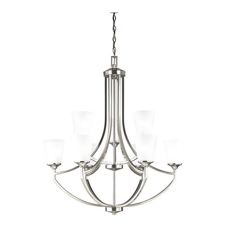 Sea Gull Nine Light Chandelier, Brushed Nickel 3124509-962