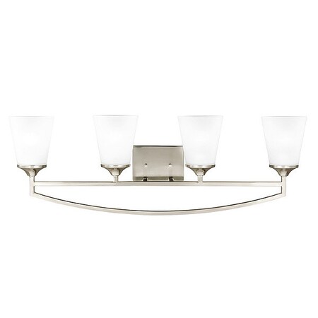 Sea Gull Four Light Wall/ Bath, Brushed Nickel, Voltage: 120v 4424504-962