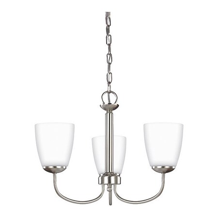 Sea Gull Three Light Chandelier, Brushed Nickel 3116603-962