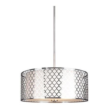 Sea Gull Three Light Pendant, Brushed Nickel, Height: 8-1/4" 6515503-962