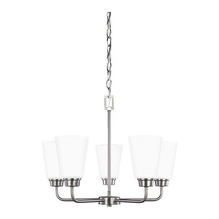 Sea Gull Five Light Chandelier, Brushed Nickel 3115205-962