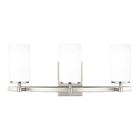 Sea Gull Three Light Wall/Bath, Brushed Nickel 4424603EN-962