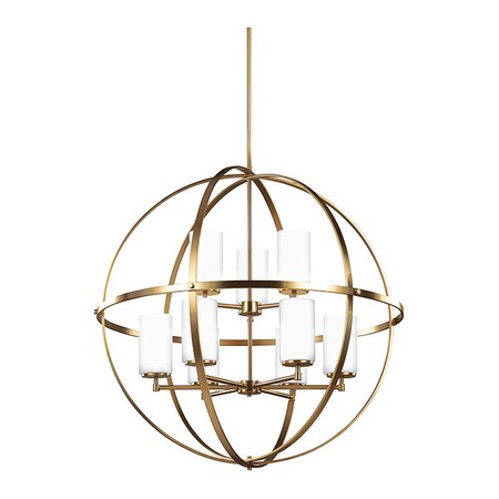 Sea Gull Nine Light Chandelier, Satin Bronze 3124609-848