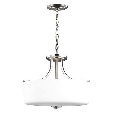 Sea Gull Three Light Semi-Flush, Mount Brushed, Nic 7728803EN3-962