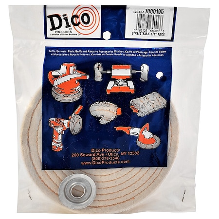 Dico Buffing Wheel, 6 in dia. Overall 526-40-6