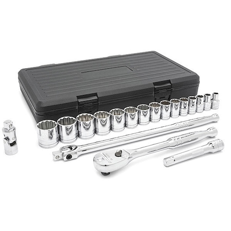 Gearwrench 19 Piece 1/2" Drive 12 Point Standard SAE Mechanics Tool Set 80792