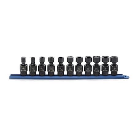 Gearwrench 11 Piece 3/8" Drive 6 Point Standard X-Core Pinless Universal Impact Metric Socket Set 84975