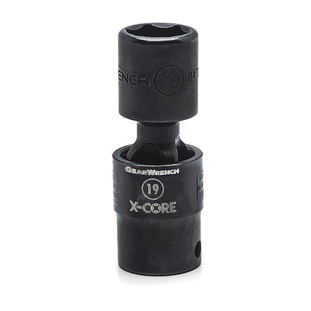 Gearwrench 1/2" Drive 6 Point Standard X-Core Pinless Impact Universal Metric Socket 19mm 84729