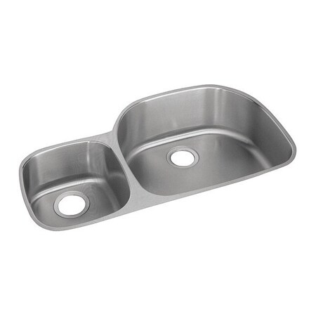Elkay Lustertone Sink, SS, ELUH362110L, Undermount Mount, 0 Hole, Lustrous Satin ELUH362110L
