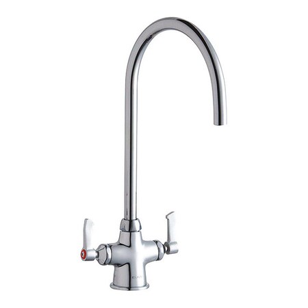 Elkay Lever Handle 1 Hole Deck Laminar Flow Faucet 8 Goosenck