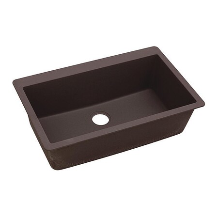 Elkay Qrtz Lux, 33x20-7/8x9-7/16", T-Mnt, Chstnt, Drop-In Mount, Pre-scored for up to 5 Hole, Chestnut ELXR13322CN0