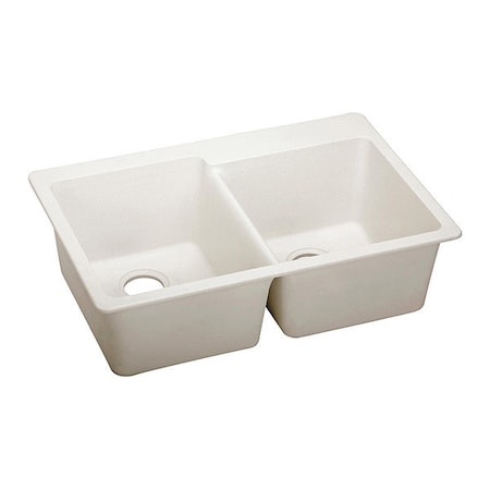 Elkay Quartz Luxe 33"x22"x9-1/2", T-Mnt, Ricotta, Drop-In Mount, Pre-scored for up to 4 Hole, Ricotta ELX250RRT0