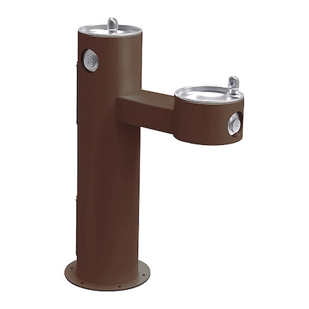 Elkay Pedestal Drinking Fountain, 2 Level, 14" D, 40.3125" H, 31" W LK4420BRN