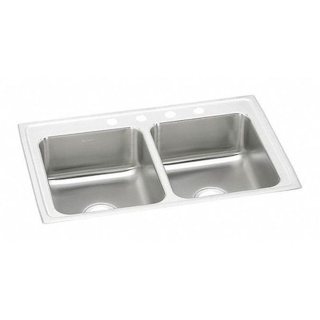 Elkay Sink, SS, 33x19.5x7.12", Top PSR33193