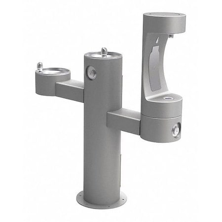 Elkay EZH20 Bottle Filling Station, Pedstl, Gry 3 Levels, Gray, Outdoor LK4430BF1LFRKGRY
