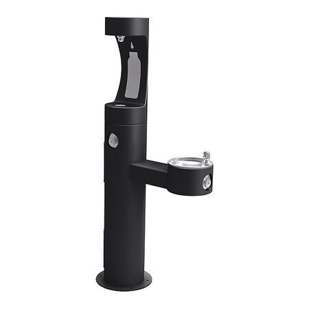 Elkay EZH20 Bttl Fill Statn, Bi-Lvl, Ped Blk 2 Levels, Black, Outdoor LK4420BF1UBLK