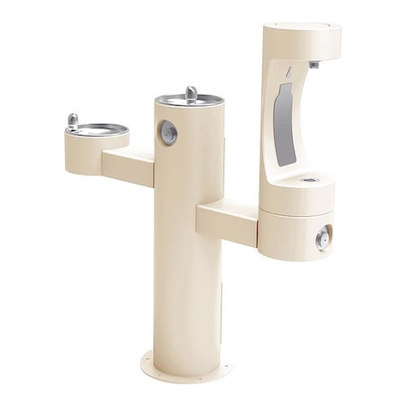 Elkay EZH20 Bottle Filling Station, Pedstl, Bge 3 Levels, Beige, Outdoor LK4430BF1LFRKBGE