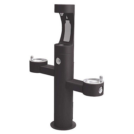 Elkay EZH20 Bottle Filling Station, Pedstl, Blk 3 Levels, Black, Outdoor LK4430BF1UBLK
