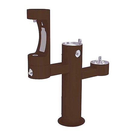 Elkay Bottle Fill Station, 3-Lev Ped, Brwn 3 Levels, Brown, Outdoor 4430BF1MFRKBRN