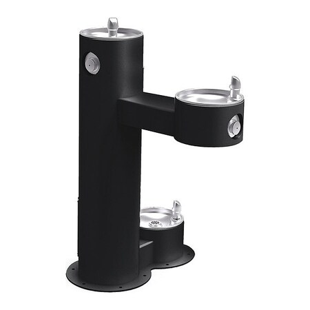 Elkay Floor Mount/Freestanding Pet Station Drinking Fountain, 2 Level, 31" D, 40.3125" H, 26" W 4420DBBLK