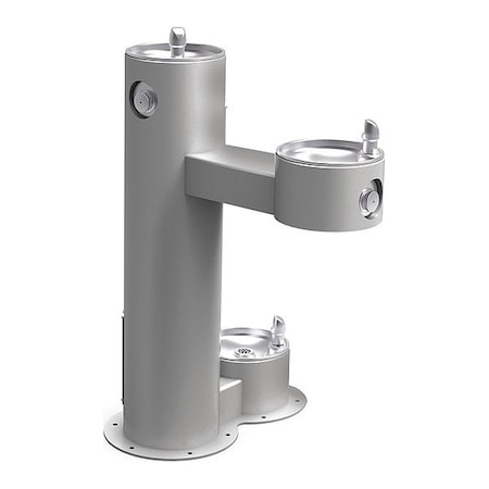 Elkay Pedestal Pet Station Drinking Fountain, 2 Level, 14" D, 40.3125" H, 31" W LK4420DBFRKGRY