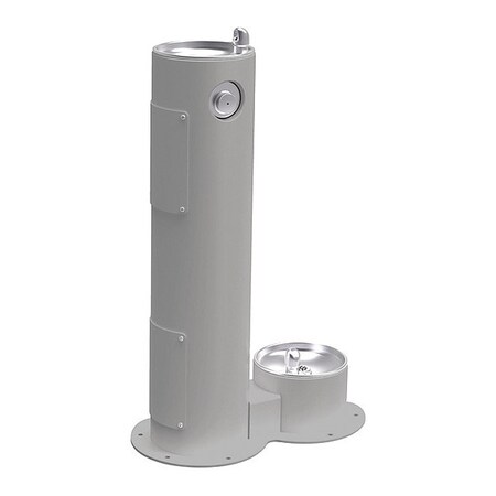 Elkay Floor Mount/Freestanding Pet Station Drinking Fountain, 1 Level, 14" D, 40.3125" H, 14" W 4400DBFRKGRY