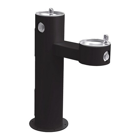 Elkay Pedestal Drinking Fountain, 2 Level, 14" D, 40.3125" H, 31" W LK4420BLK