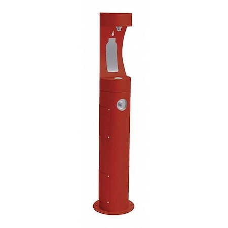 Elkay Bottle Fill Statn Pedestal, Frz Rstnt, Red 1 Levels, Red, Outdoor LK4400BFFRKRED