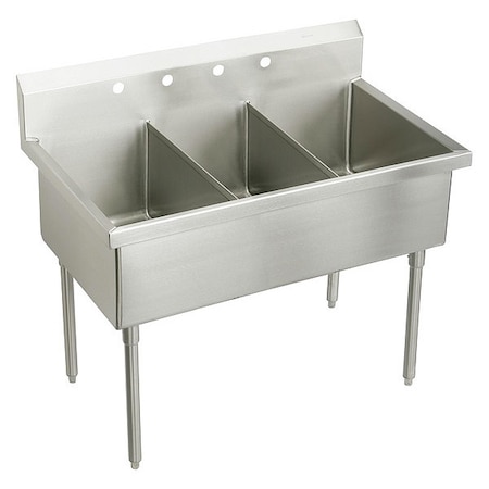 Elkay Scullery, WNSF83720, Floor Mount, 0 Hole, Buffed Satin WNSF83720