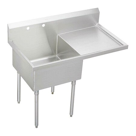 Elkay Weldbilt Scullery Sink Lustertone, Floor Mount, 1 Hole, 30" x 24", Buffed Satin WNSF8130R1