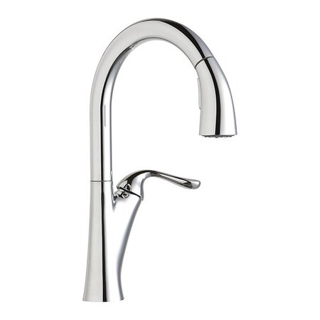 Elkay Sgl Lever Pull Down Kitch Faucet, Chrome, Forward Only Lever Handle, Single Hole Only Mount, 1 Hole LKHA4031CR