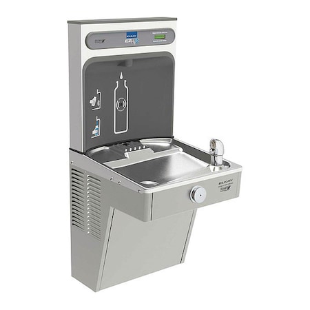 Elkay Drinking Fountain with Bottle Filler On-Wall Mount, 1 Levels, Silver, Indoor VRCGRN8WSK