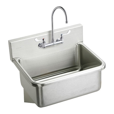 Elkay Hand Wash Sink Kit 22" x 16", 1, 2, Wall Hung, 14 ga. 304 Stainless Steel EWS2520W4C