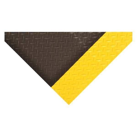 Notrax Antifatigue Mat, 75 ft. L x 3 ft. W, 5/32" Thickness, Vinyl, Diamond Plate, Black 737R7536YB