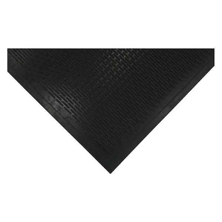 Notrax Drainage Mat, 5 ft L x 3 ft W, 1/4" Thickness, Rubber, Raised Bar, Black 340P0035BL