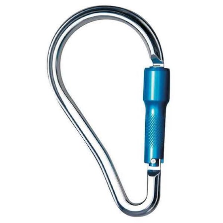 Peakworks Carabiner, Twist-Lock, 9-21/64" Length, 2" Gate Opening, Aluminum and Plastic, Silver V860135