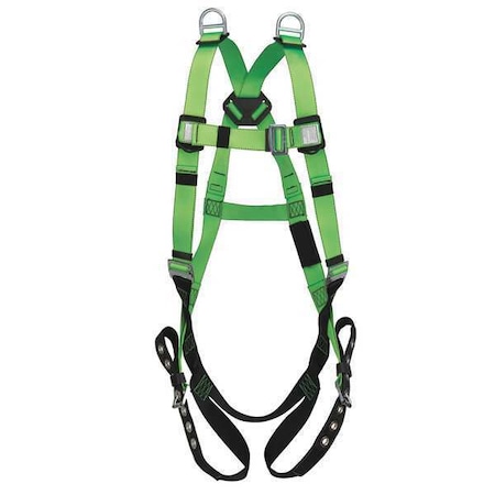 Peakworks Contractor Full Body Harness, Universal, 310 lb., Friction / Pass-Through Chest/ Grommet Leg Straps V8002230